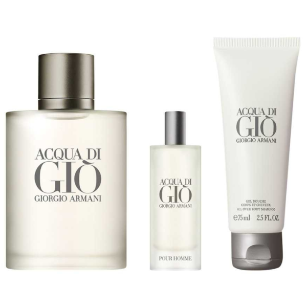 Giorgio Armani Acqua Di Gio Homme Coffret EDT 100ML 15ML Shower Gel 75ML