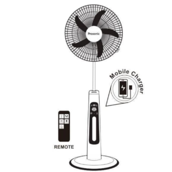 PROSONIC Rechargeable Fan AC/DC Dual Power KD-120