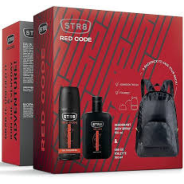 STR8 Red Code FOR MEN COFFRET EDT 100ml + Pouch + Deo 150ml