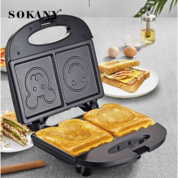 Sokany Electric Waffle, Pancakes And Sandwich Maker, 750 Watt, Black – Sk-122