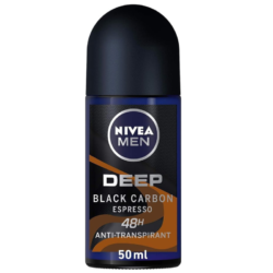 NIVEA FOR MEN DEODORANT ROLL DEEP BLACK CHARCOL 50ML