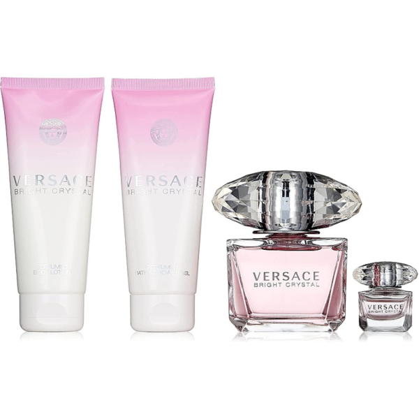 VERSACE BRIGHT CRYSTAL FOR WOMEN COFFRET EDT 90ML + 5 ML+ SHOWER GEL / BODY LOTION 100ML