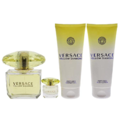 VERSACE YELLOW DIAMOND FOR WOMEN COFFRET EDT 90ML+ 5 ML + SHOWER GEL / BODY LOTION 100ML