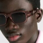 Christian Dior & KAWS DiorOblique S2I Transparent Pink Rectangular Sunglasses