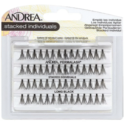 Andrea Eye Lashes Individual Stacked Long Black