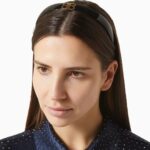 Balenciaga Country Club BB Black Headband in Acetate with Gold BB Hardware