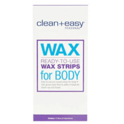 Clean & Easy Body Waxes & Bleach Ready-To-Use Wax Strips For Body 12Pcs