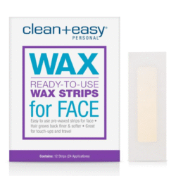 Clean & Easy Face Waxes & Bleach Ready-To-Use Wax Strips For Face 12Pcs