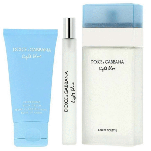 D&G Dolce & Gabbana Light Blue For Women Coffret Eau De Toilette 100Ml +10ml + Body Lotion 50Ml
