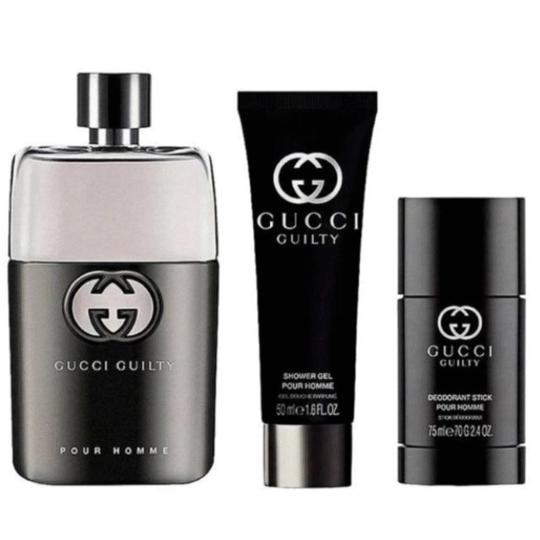 Gucci Guilty For Men Coffret Eau De Toilette 90ML + Shower Gel 50ML + Stick 75Ml