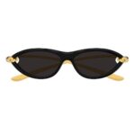 Bottega Veneta BV1390S 001 Solid Black Cat Eye Sunglasses