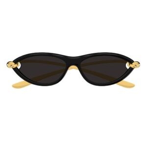 Bottega Veneta BV1390S 001 Solid Black Cat Eye Sunglasses