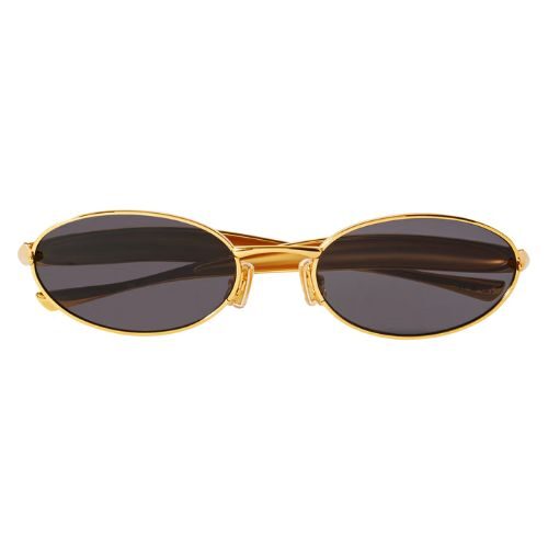Bottega Veneta Sardine Oval Frame Sunglasses Gold Tone