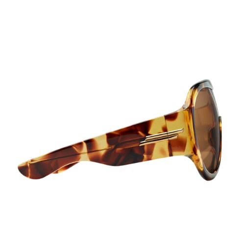 Bottega Veneta Scudo Shield Sunglasses Havana Brown Frame