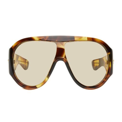 Bottega Veneta Scudo Shield Sunglasses Havana Brown Frame