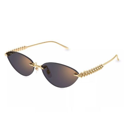 Cartier Clash de Cartier Cat Eye Sunglasses 24K Gold Plated Rimless Design