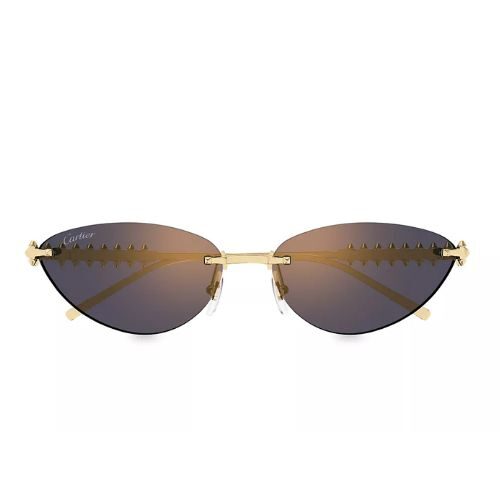 Cartier Clash de Cartier Cat Eye Sunglasses 24K Gold Plated Rimless Design