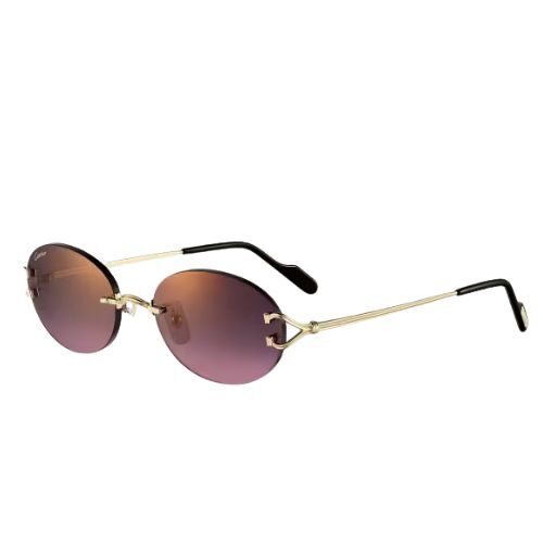 Cartier Classic C Motif Sunglasses Golden Frame with Pink Lenses