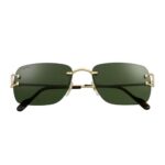 Cartier Signature C de Cartier Sunglasses Golden Metal & Green Lenses