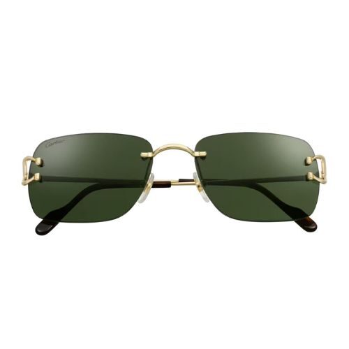 Cartier Signature C de Cartier Sunglasses Golden Metal & Green Lenses