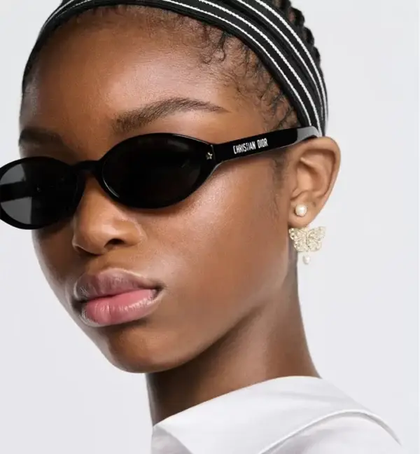Mengotti Couture® Christian DiorPacific R1I Black Oval Sunglasses