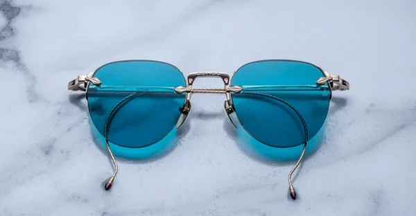 Jacques Marie Mage Fairbank Rimless Sunglasses Blue Lens Edition
