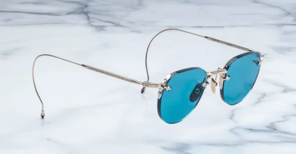 Jacques Marie Mage Fairbank Rimless Sunglasses Blue Lens Edition