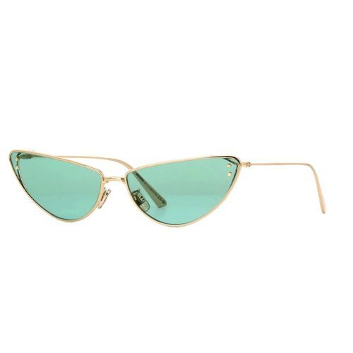 Miss Dior B1U Cat-Eye Sunglasses Shiny Gold Frame & Green Lenses