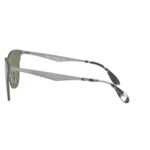 Ray-Ban Blaze Clubmaster RB3576N Polished Silver Frame with Dark Green Lens