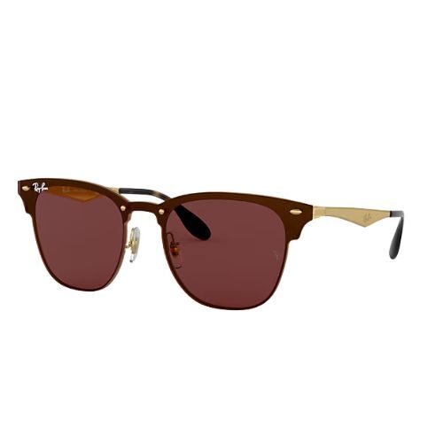 Ray-Ban Blaze Clubmaster Sunglasses RB3576N with Dark Violet Classic Lens