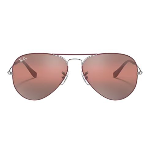 Ray-Ban RB3025 9155AI Aviator Sunglasses Matte BordeauxSilver Frame & Purple Gradient Lenses