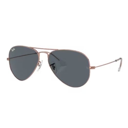 Ray-Ban RB3025 Aviator Large Rose Gold Frame with Blue Polarized Lenses