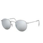 Ray-Ban RB3447 Round Sunglasses Silver Flash Mirror Lenses
