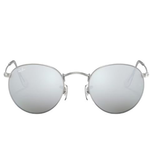 Ray-Ban RB3447 Round Sunglasses Silver Flash Mirror Lenses