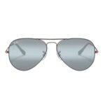 Ray-Ban RB3025 9156AJ Aviator Sunglasses Matte Dark Blue Frame & Blue Bi Gradient Mirror Lenses