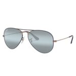 Ray-Ban RB3025 9156AJ Aviator Sunglasses Matte Dark Blue Frame & Blue Bi Gradient Mirror Lenses
