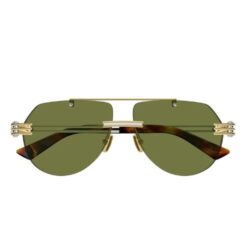 Bottega Veneta BV1342S 003 Sunglasses Shiny Gold & Silver Rimless Aviator
