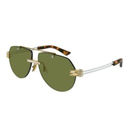 Bottega Veneta BV1342S 003 Sunglasses Shiny Gold & Silver Rimless Aviator