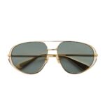Bottega Veneta BV1344S 001 Sunglasses Gold Frame with Green Lens