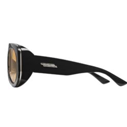 Bottega Veneta BV1362S 006 Shiny Black Pilot Sunglasses with Orange Lenses