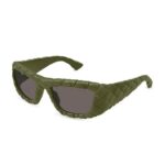 Bottega Veneta Intrecciato Rectangular Sunglasses Green Acetate