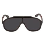 Gucci GG1038S 001 99 Grey Mirror Shield Mens Sunglasses
