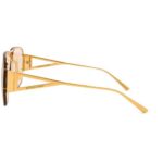 Bottega Veneta BV1065S 003 Unapologetic Gold Sunglasses Multicolor Mirrored Lenses