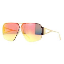 Bottega Veneta BV1065S 003 Unapologetic Gold Sunglasses Multicolor Mirrored Lenses