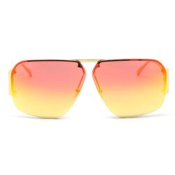 Bottega Veneta BV1065S 003 Unapologetic Gold Sunglasses Multicolor Mirrored Lenses