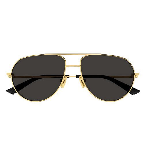 Bottega Veneta BV1302S 001 Aviator Sunglasses in Gold with Dark Grey Lenses