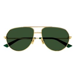 Bottega Veneta BV1302S 003 Aviator Sunglasses in Gold