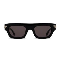 Bottega Veneta BV1321S 001 Black Square Sunglasses Acetate Frame with Grey Nylon Lenses