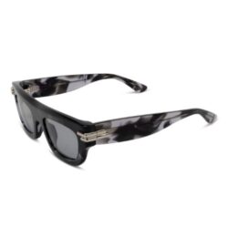 Bottega Veneta BV1321S 002 Havana Square Sunglasses Acetate Frame with Grey Nylon Lenses