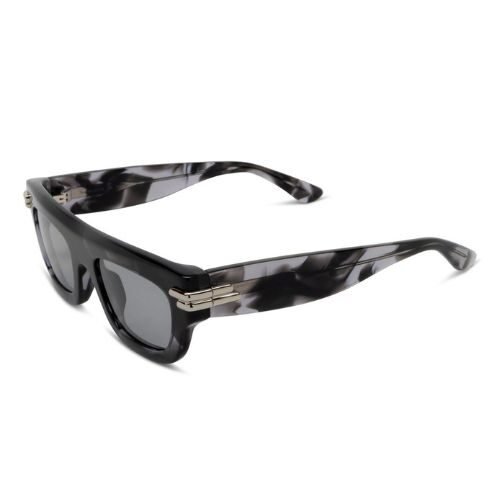 Bottega Veneta BV1321S 002 Havana Square Sunglasses Acetate Frame with Grey Nylon Lenses